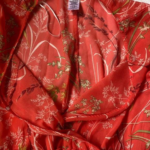 Kate.Lily Orange v-neck Tiered ruffled Summer Tropical maxi dress. Sz14 - Picture 14 of 16